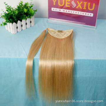 Natural African Girl Kinky Straight Human Hair Drawstring Ponytail Clip In Hair Extensions Natural Color Puff Ponytail Products